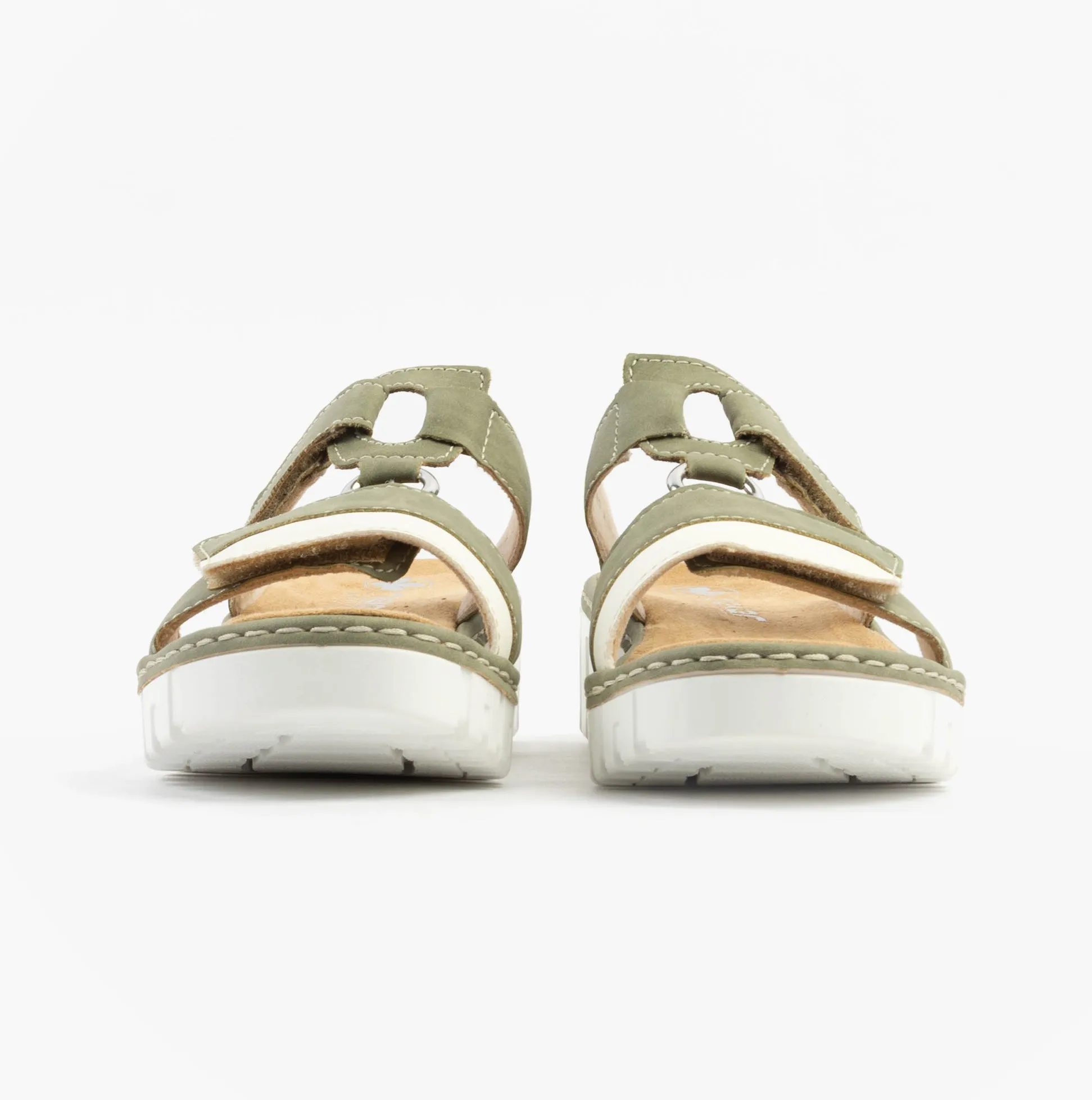 V1396-52 Womens Sandals Green Combination