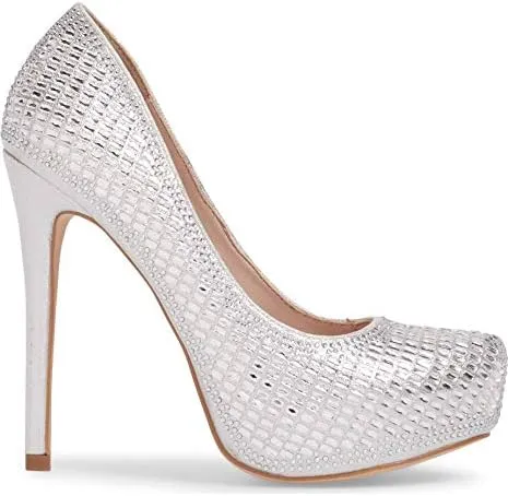 Vanna High Platform Pump Rhinestone High Heel Prom Wedding Shoes Formal