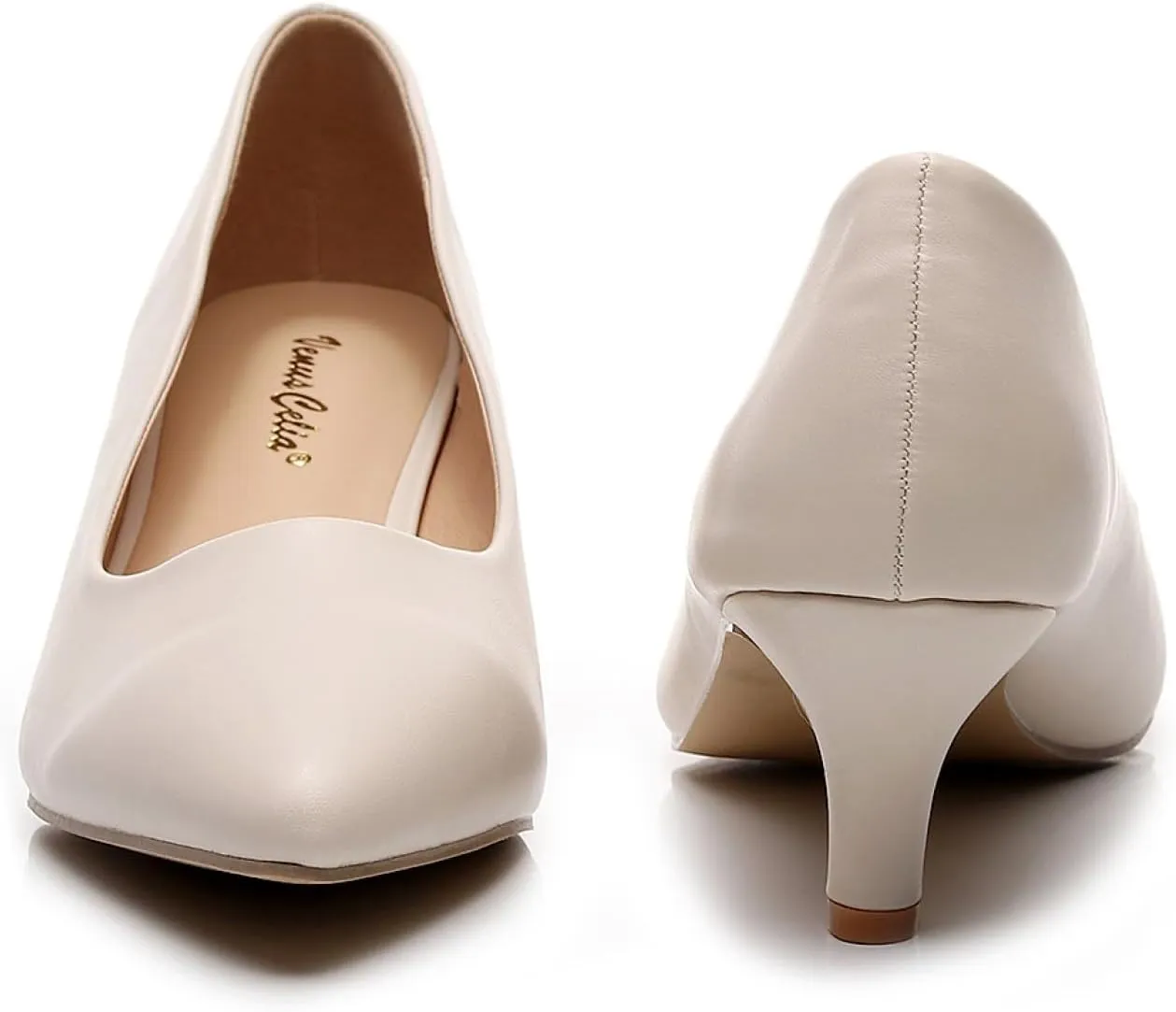 VenusCelia Women's Rokoko Pump Kitten Heel Shoe