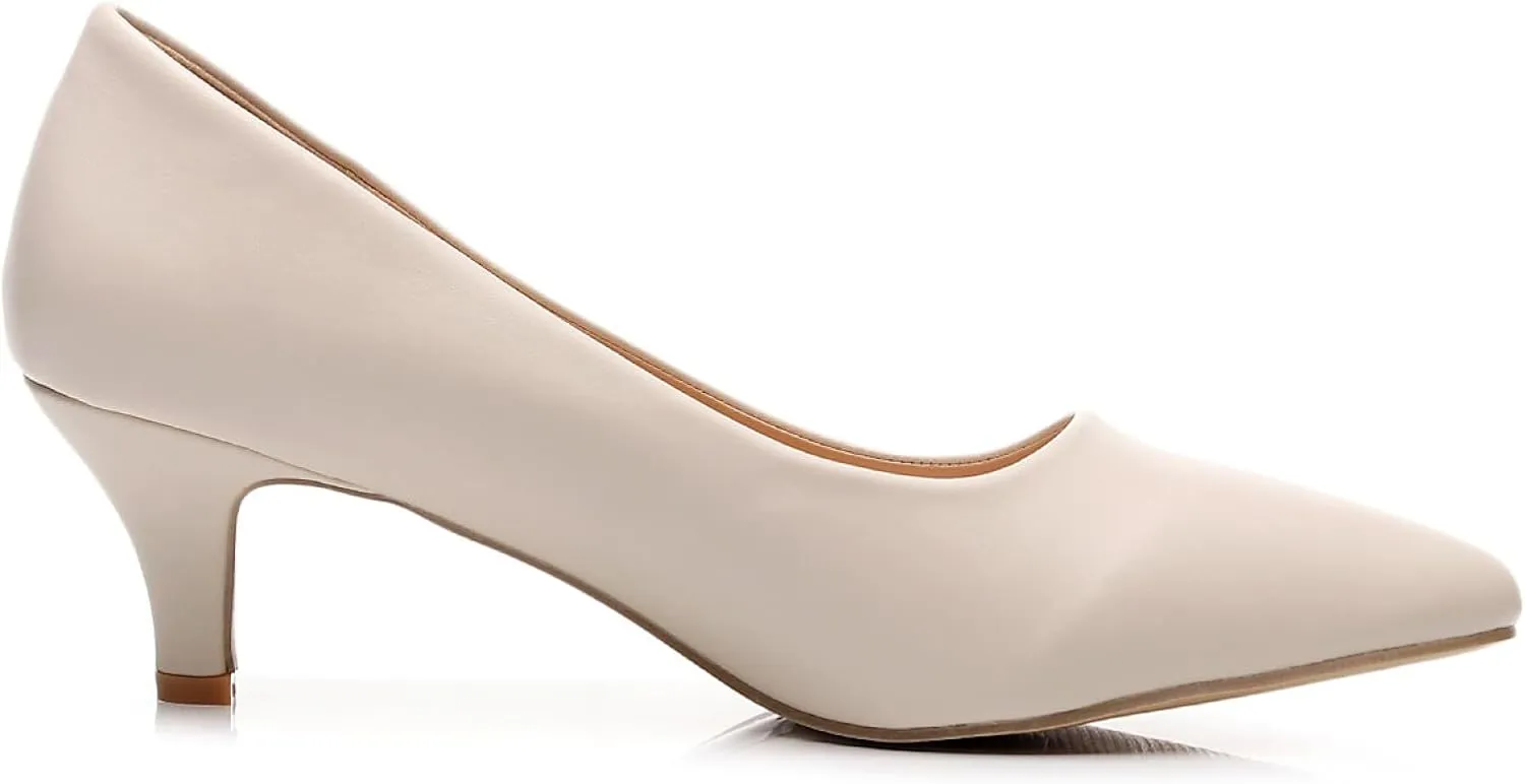 VenusCelia Women's Rokoko Pump Kitten Heel Shoe