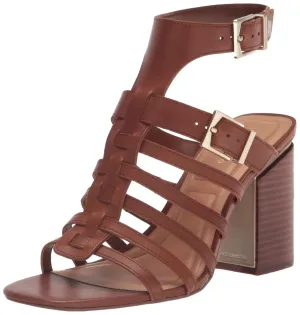 Vince Camuto Women's Hicheny Buckle High Heel Sandal Heeled, Cinnamon Bark, 6