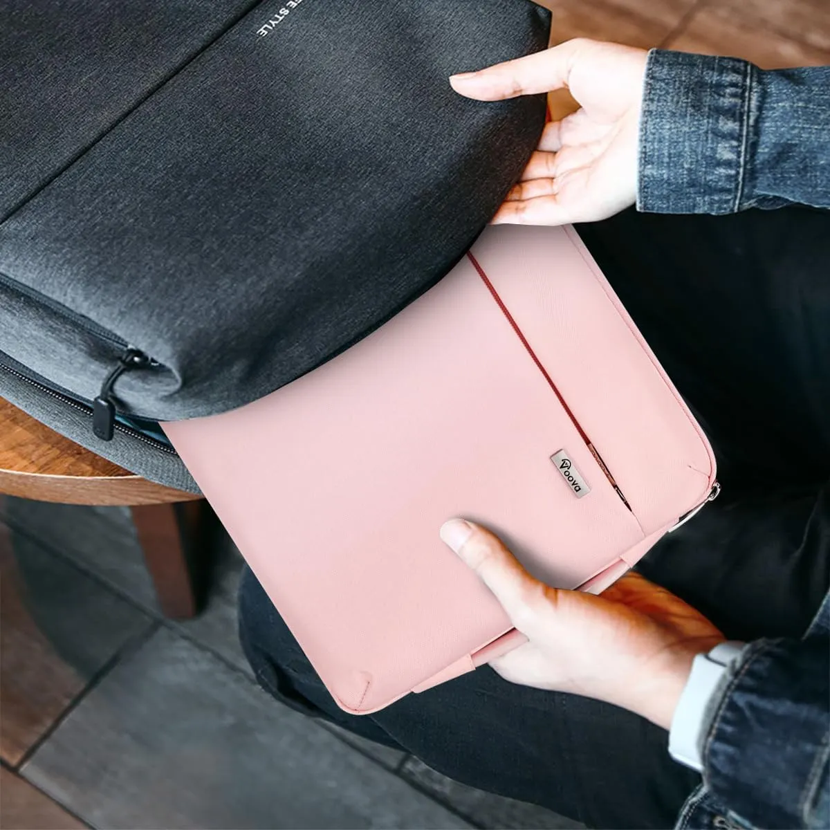 Voova Laptop Sleeve Case 14 15 Inch for Women, 360° Protective Waterproof Slim Computer Bag Cover Compatible with MacBook Air 15 M2/M3/M4 2024-2025, MacBook Pro 14/15, Hp Chromebook 14, Pink
