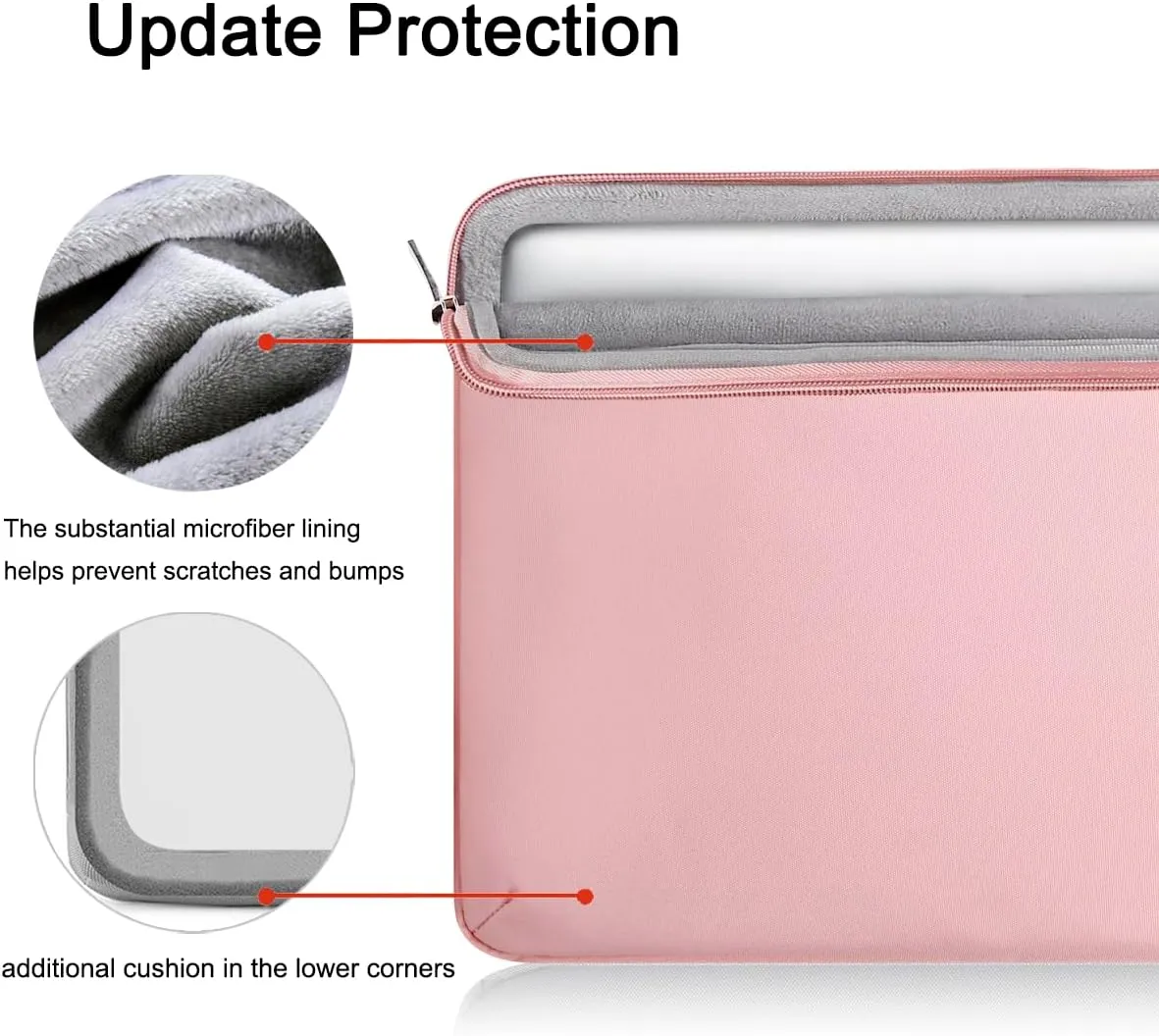 Voova Laptop Sleeve Case 14 15 Inch for Women, 360° Protective Waterproof Slim Computer Bag Cover Compatible with MacBook Air 15 M2/M3/M4 2024-2025, MacBook Pro 14/15, Hp Chromebook 14, Pink