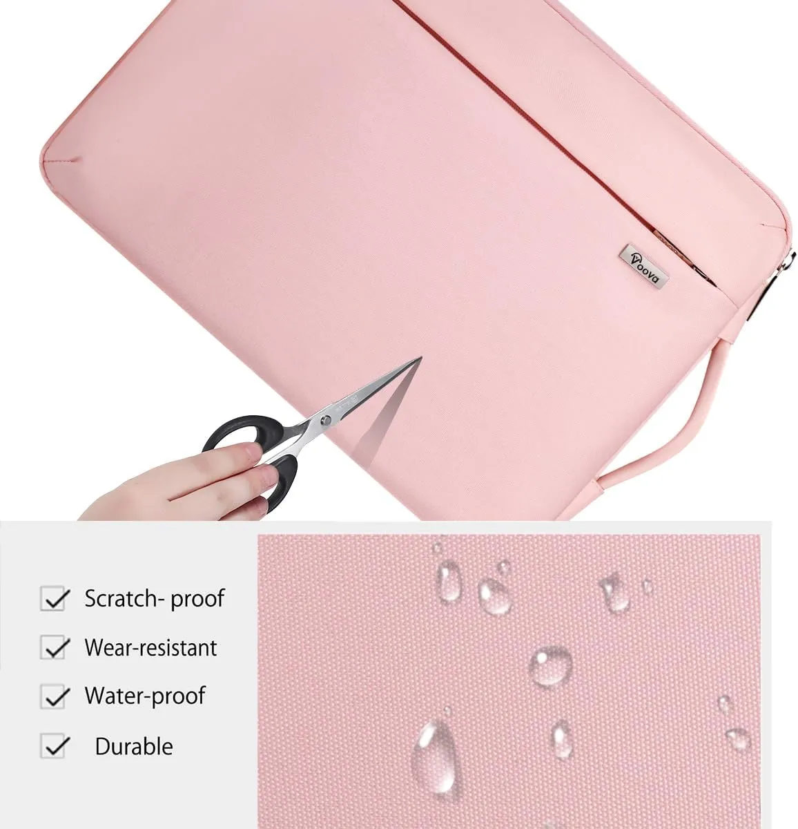 Voova Laptop Sleeve Case 14 15 Inch for Women, 360° Protective Waterproof Slim Computer Bag Cover Compatible with MacBook Air 15 M2/M3/M4 2024-2025, MacBook Pro 14/15, Hp Chromebook 14, Pink