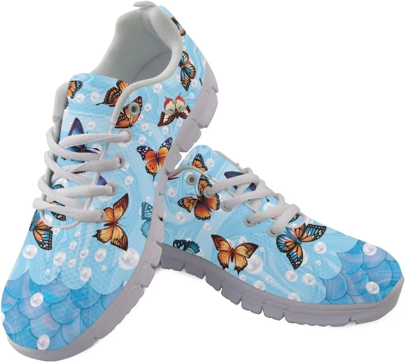 Walking Shoes for Womens Girls Lace Up Lightweight Tennis Shoes Casual Mesh Running Sneakers
