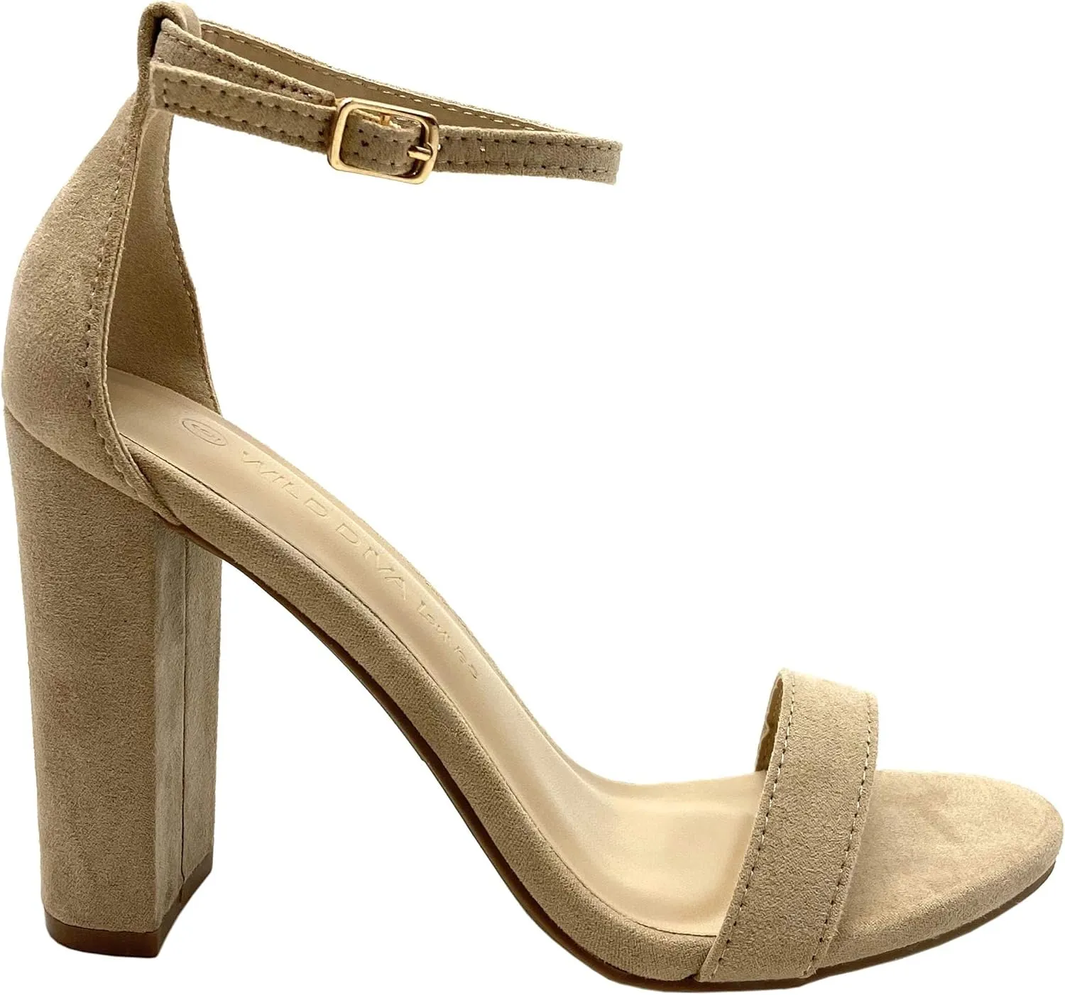Wild Diva Women's High Chunky Block Heel Pump Dress Heeled Sandals