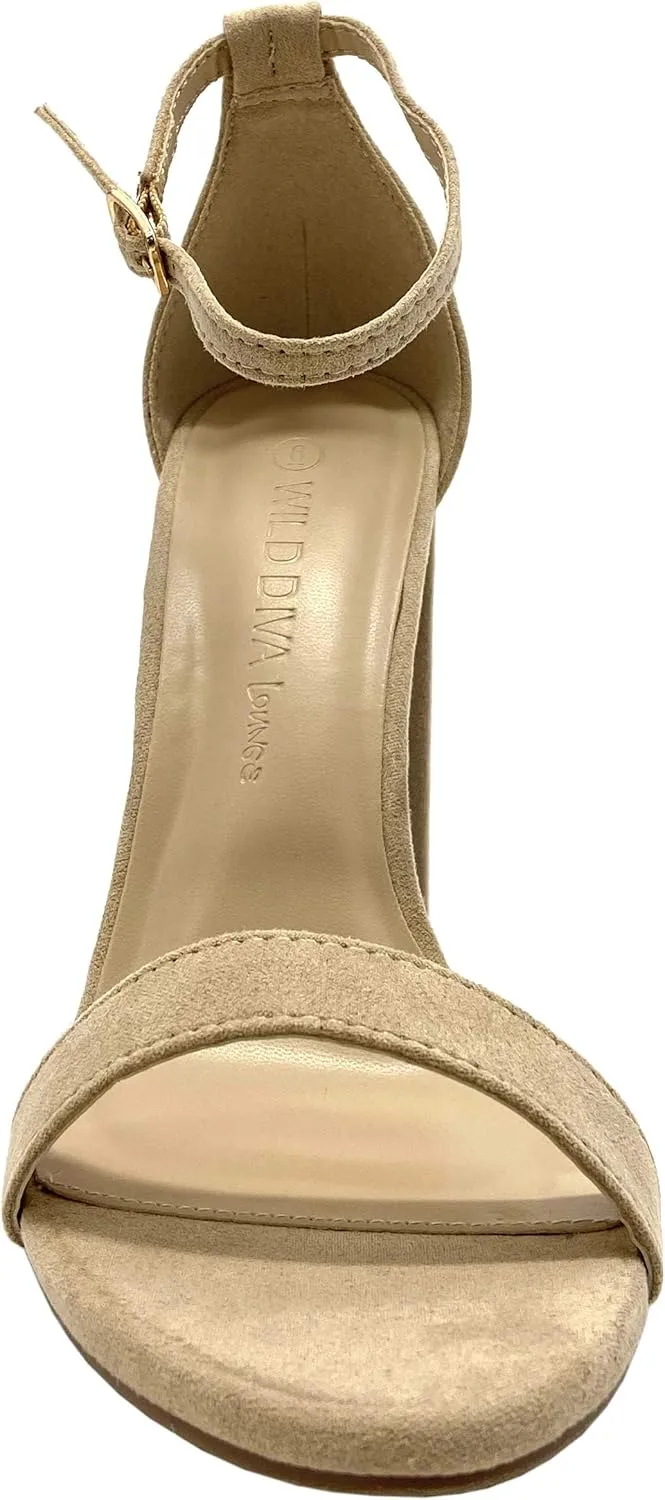 Wild Diva Women's High Chunky Block Heel Pump Dress Heeled Sandals