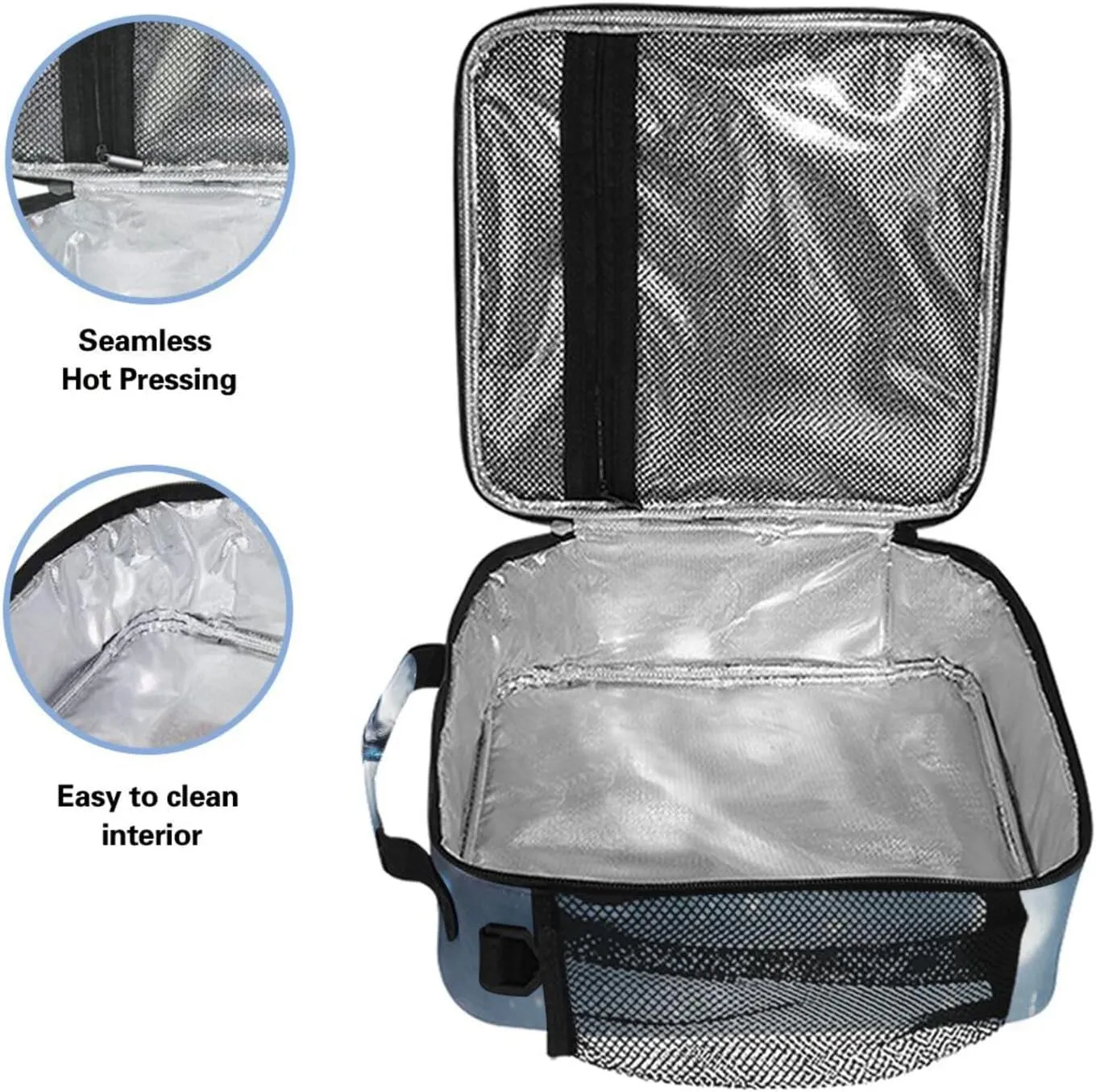Wolf Night Sky Lunch Box Insulated Lunch Bag Prep Kids Cooler Tote Freezable Shoulder Strap Waterproof Picnic Meal for School Office, 8541996862