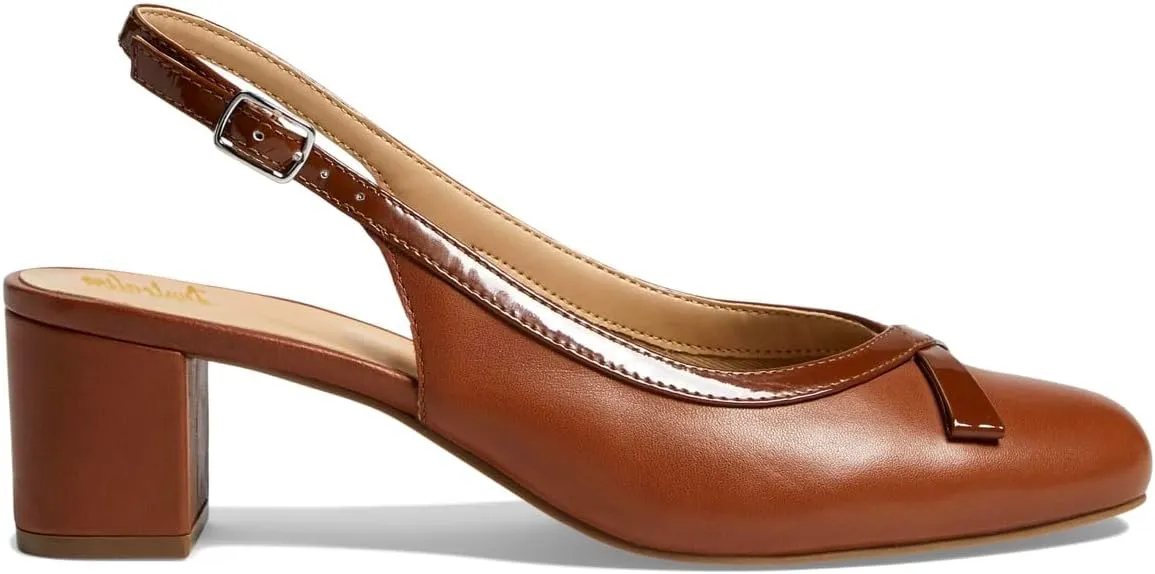Women Slingback Chunky Heel Pumps Bow Round Toe Slip On Dress Sandals Heels Closed Toe 2 inch Mid Block Heel Dress Shoes Slingback Buckle Matte Cute Elegant Chic 4-11 M US