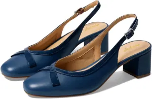 Women Slingback Chunky Heel Pumps Bow Round Toe Slip On Dress Sandals Heels Closed Toe 2 inch Mid Block Heel Dress Shoes Slingback Buckle Matte Cute Elegant Chic 4-11 M US