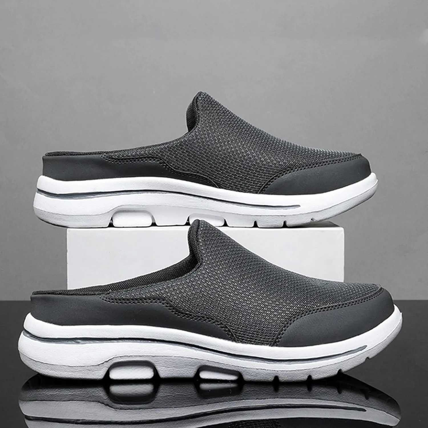 Women's Backless Walking Sneakers Summer Slip-on Mule Shoes Closed Toe Slip On Mesh Breathable Slippers Comfort Lightweight Casual Soft Soles Shoes Going Out Sports Outdoor Trendy Footwear