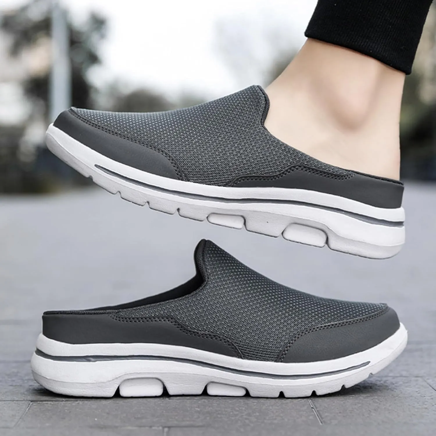 Women's Backless Walking Sneakers Summer Slip-on Mule Shoes Closed Toe Slip On Mesh Breathable Slippers Comfort Lightweight Casual Soft Soles Shoes Going Out Sports Outdoor Trendy Footwear