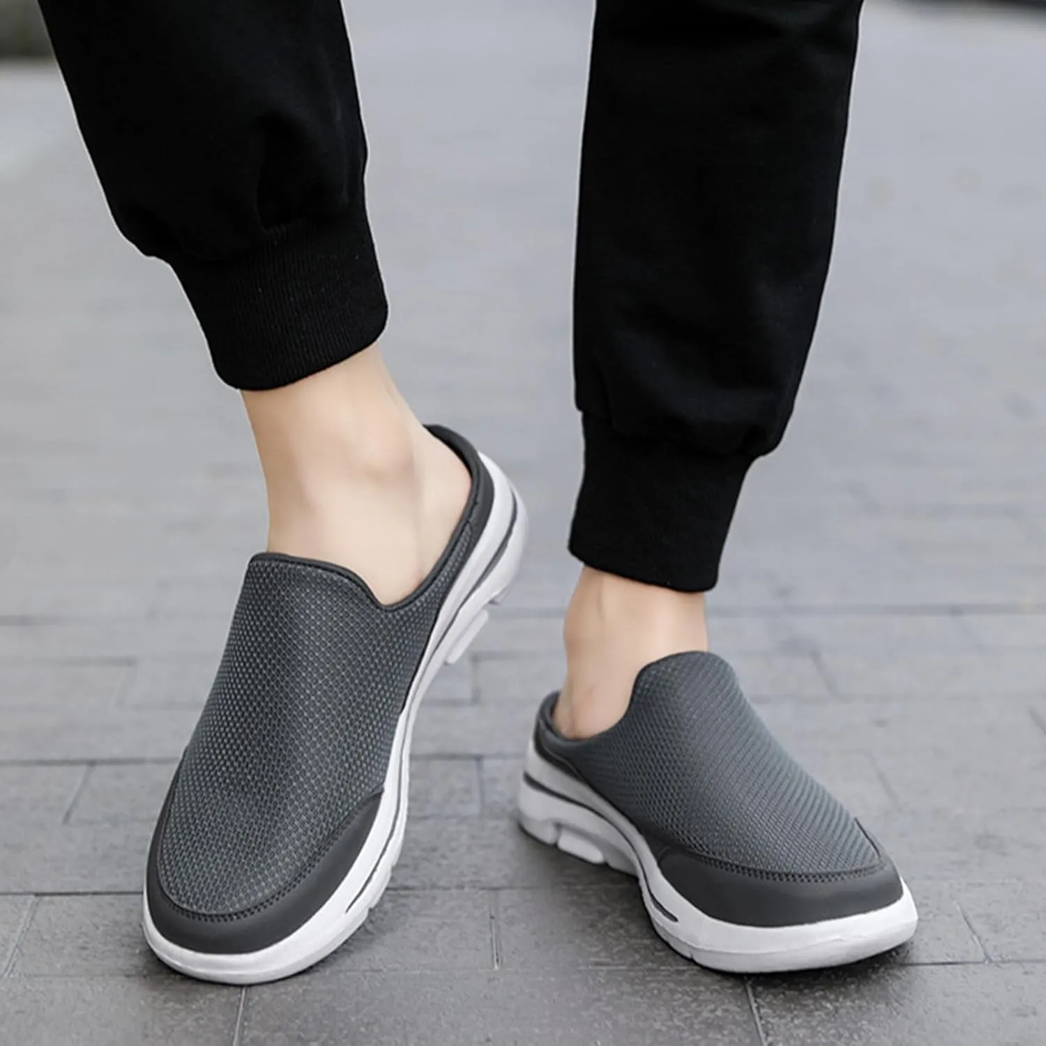 Women's Backless Walking Sneakers Summer Slip-on Mule Shoes Closed Toe Slip On Mesh Breathable Slippers Comfort Lightweight Casual Soft Soles Shoes Going Out Sports Outdoor Trendy Footwear