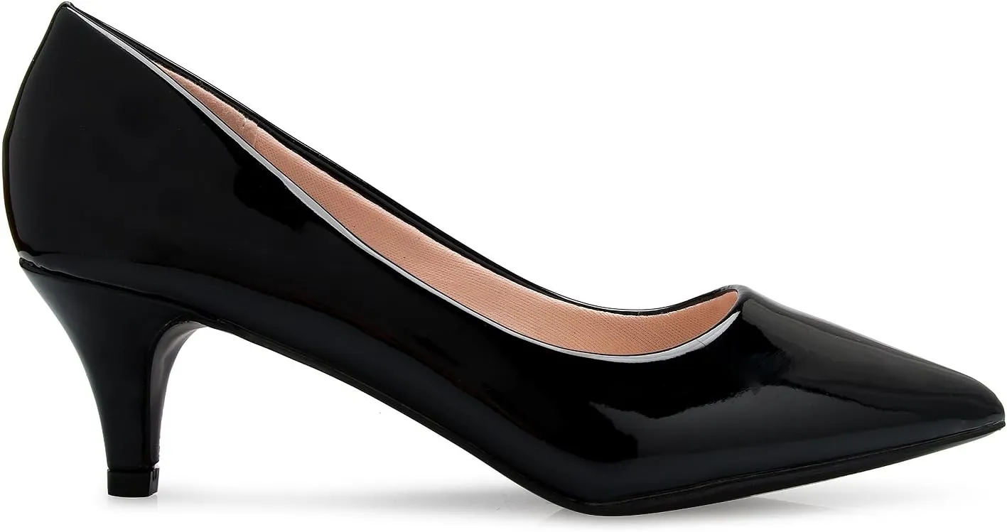 Women's Classic D'Orsay Closed Toe Kitten Heel Pump - Casual, Comfort