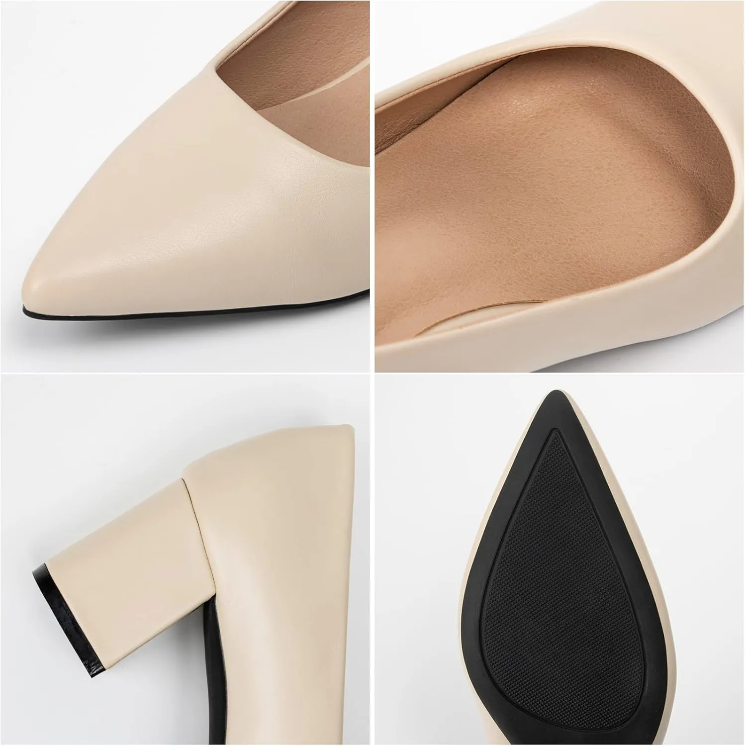 Women's Closed Pointed Toe Work Dress Pumps Low Chunky Patent Leather Office Heels for Women Zebra Pattern Suede Wedding Party Daily Comfy Pump Shoes Slip On 2.36 Inch