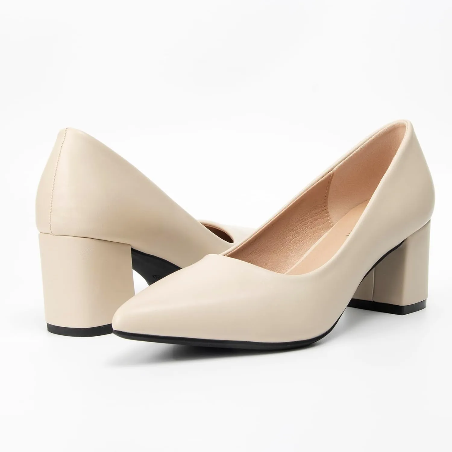 Women's Closed Pointed Toe Work Dress Pumps Low Chunky Patent Leather Office Heels for Women Zebra Pattern Suede Wedding Party Daily Comfy Pump Shoes Slip On 2.36 Inch