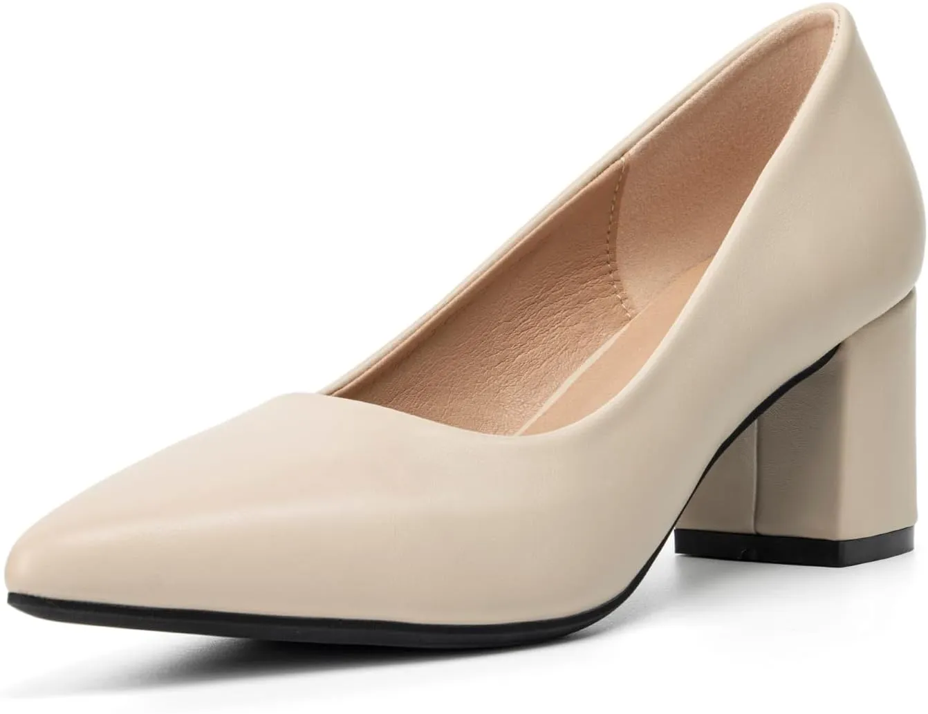 Women's Closed Pointed Toe Work Dress Pumps Low Chunky Patent Leather Office Heels for Women Zebra Pattern Suede Wedding Party Daily Comfy Pump Shoes Slip On 2.36 Inch