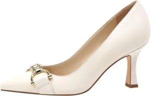 Women's Closed Toe Pointed Pumps Mid High Kitten Heels for Women Dress Shoes Womens Wedding Dressy Shoes