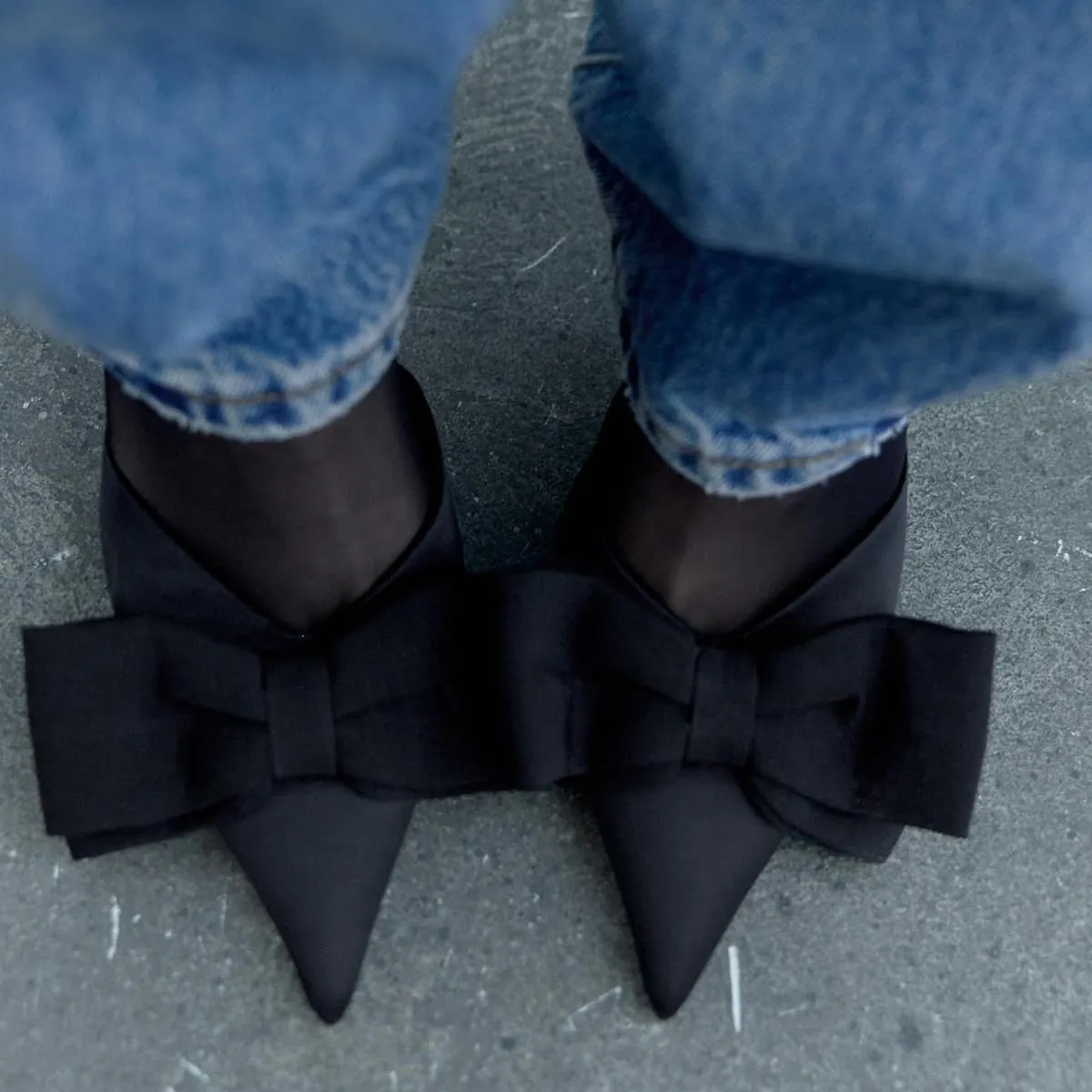 Women's Fabric Slingback High Heel Pump Bow Detail On The Front Elastic Strap Around The Back Pointed Toe Wedding Party Office Dance Shoes
