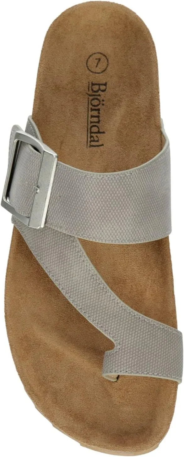 Women's Faux Leather Slip-On Single Band Toe Strap Cork Bed Sandal