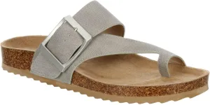 Women's Faux Leather Slip-On Single Band Toe Strap Cork Bed Sandal