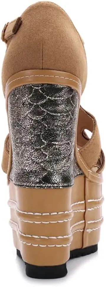 Women's Fringed Waterproof Platform Sandals High With Wedges Stage Catwalk Shoes