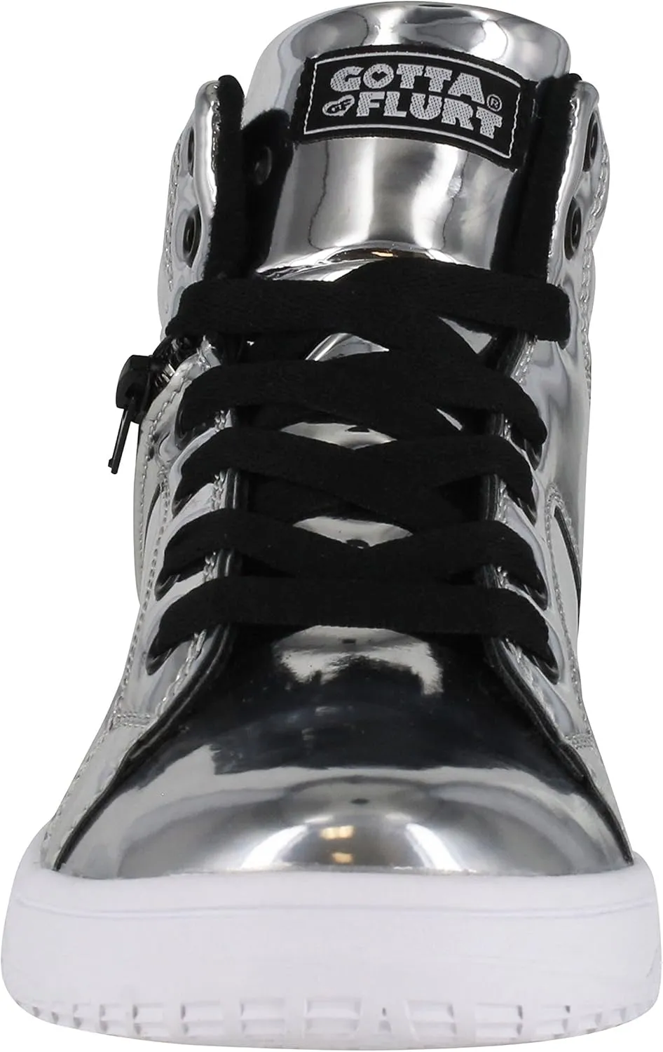 Women's Gamma Mid Top Shinning Patent PU Fashion Sneakers Lace-Up Dance School Student Shoes for Women