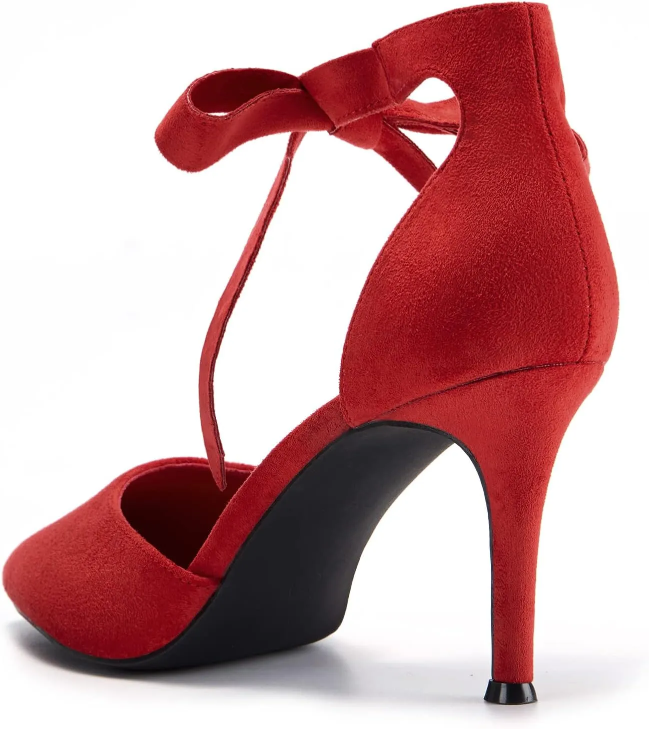 Womens High Heel Pointed Toe Pumps Ankle Tie Classic Office Special Dress Party Shoes