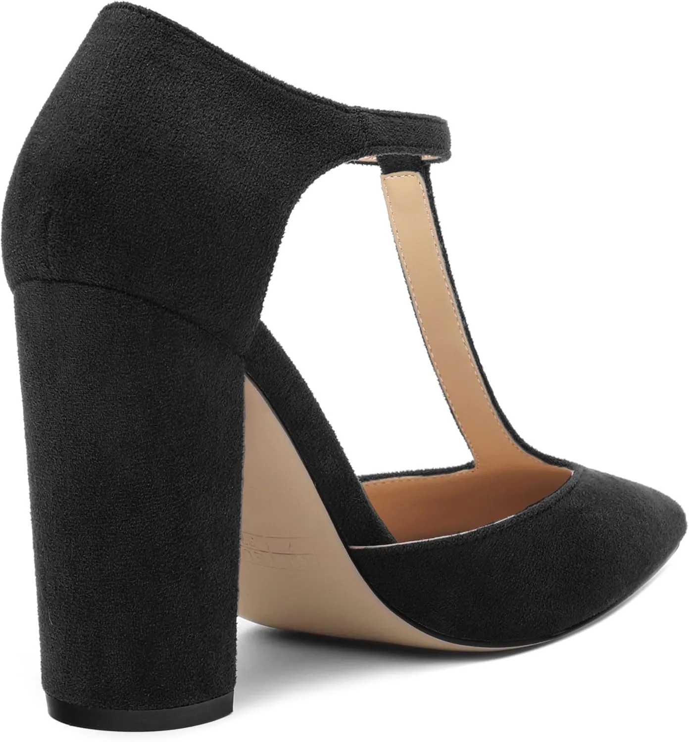 Women's High Heel Pumps, Simple Classic T-Strap Pointed Toe Dress Shoes,Party Dress Sandals3.9