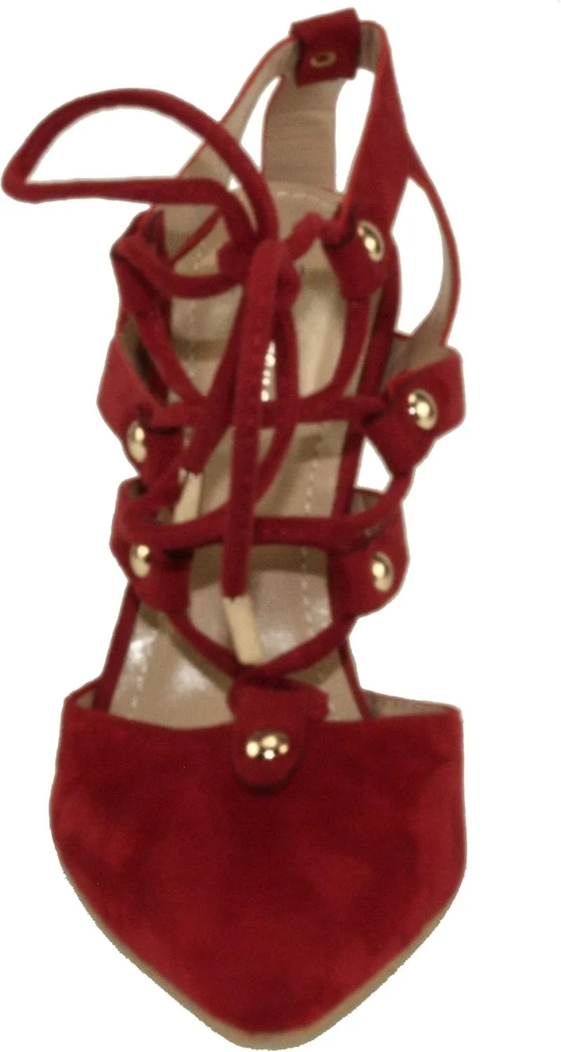 Women's Katelyn-22 Pointy-Toe Lace up Strap Stiletto High Heels Dress Pumps