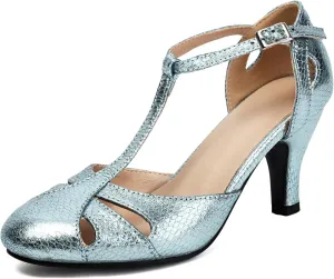 Women's Mary Jane Close Round Toe 1940 Vintage 1950s Heels Retro 1920s Victorian Pumps 1930s T-Strap Shoes