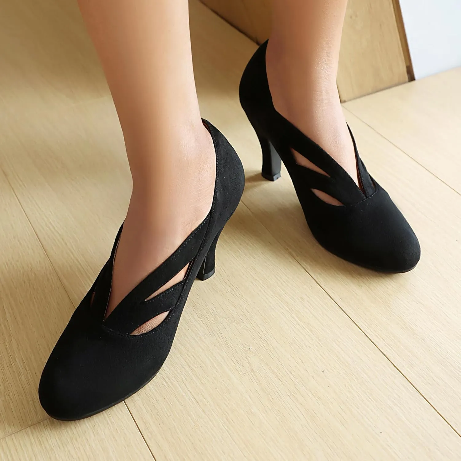 Women's Mary Jane Close Round Toe Vintage 1950s Heels Retro 1920s Victorian Pumps 1930s Shoes