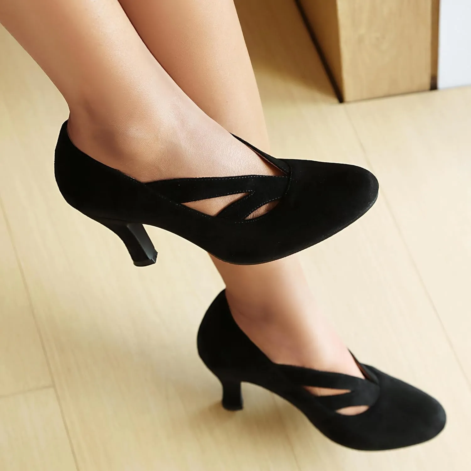 Women's Mary Jane Close Round Toe Vintage 1950s Heels Retro 1920s Victorian Pumps 1930s Shoes