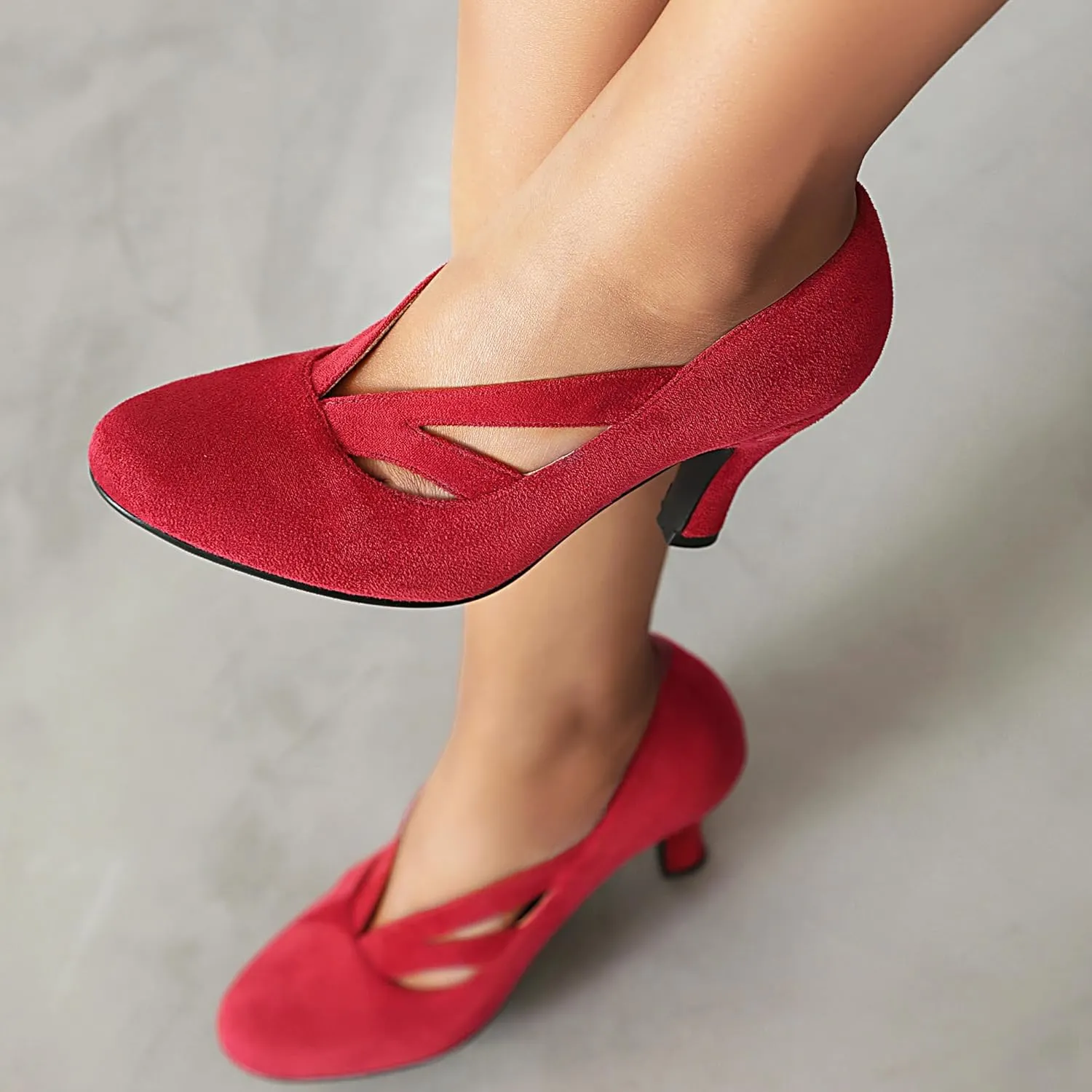 Women's Mary Jane Close Round Toe Vintage 1950s Heels Retro 1920s Victorian Pumps 1930s Shoes