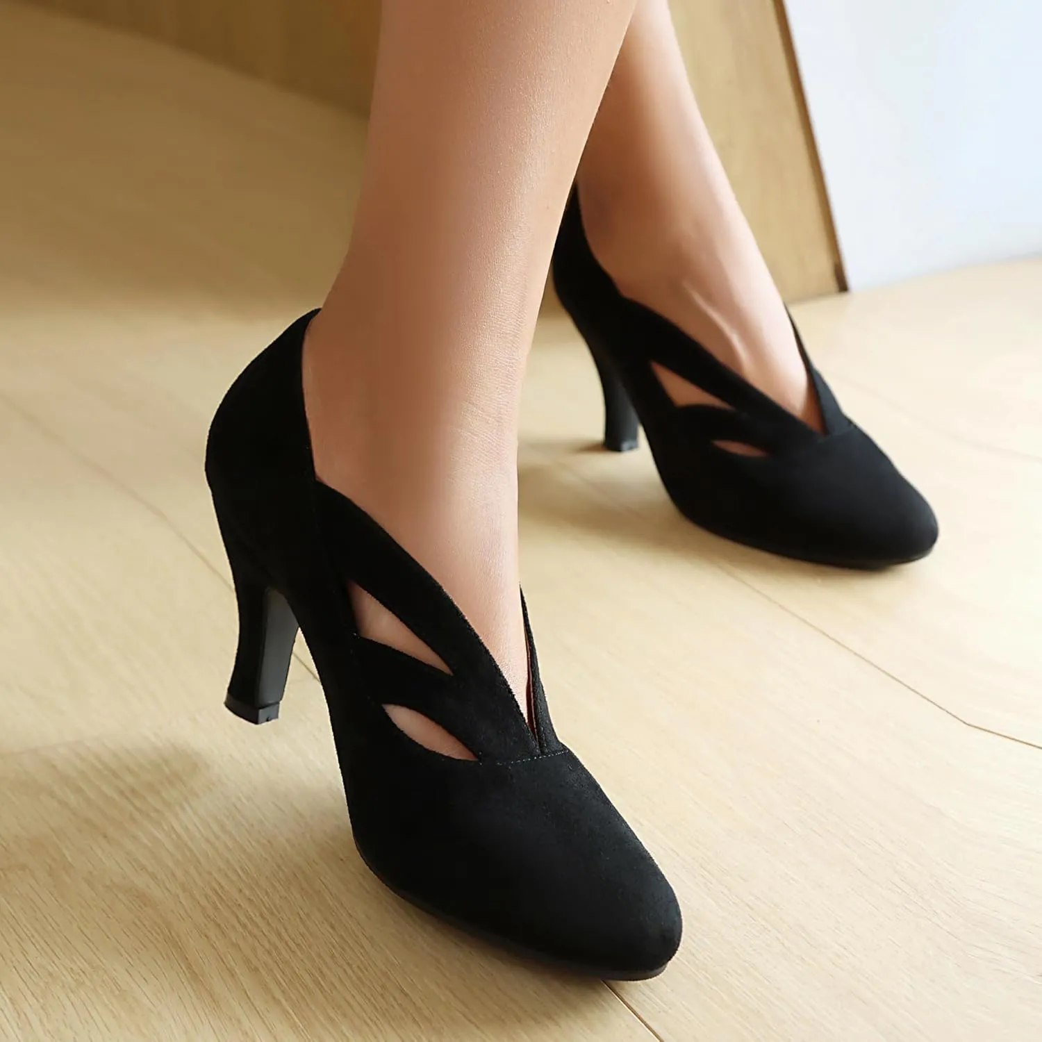 Women's Mary Jane Close Round Toe Vintage 1950s Heels Retro 1920s Victorian Pumps 1930s Shoes