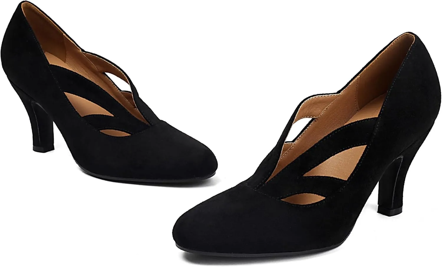 Women's Mary Jane Close Round Toe Vintage 1950s Heels Retro 1920s Victorian Pumps 1930s Shoes