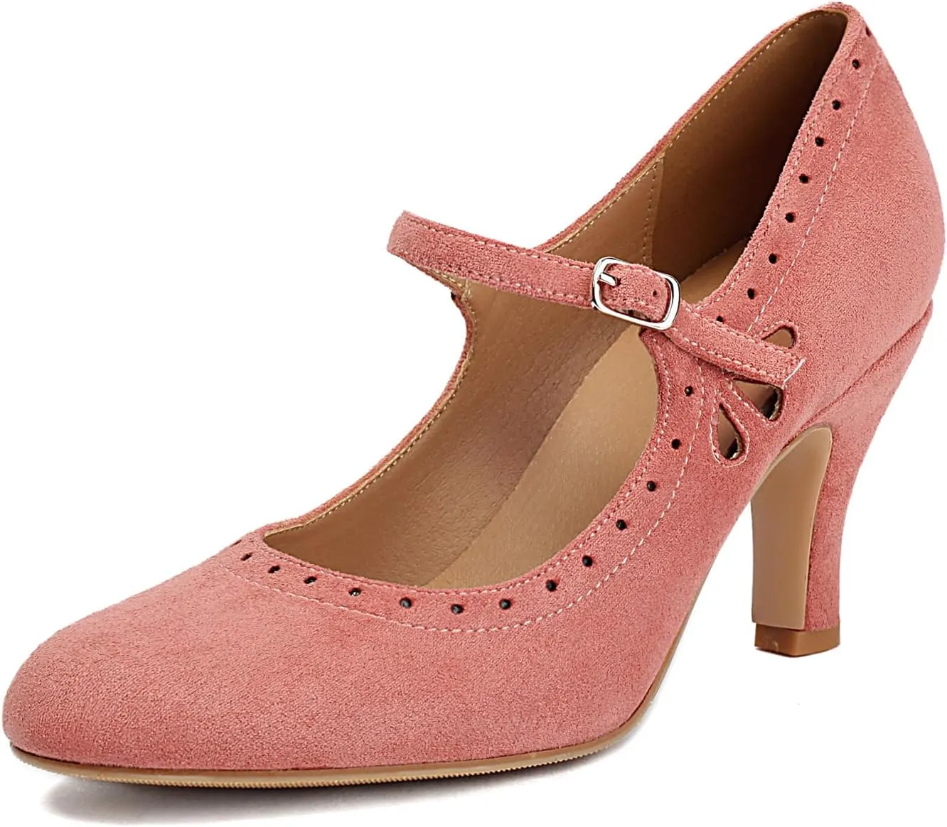 Women's Mary Jane Teardrop Cute Close Round Toe Vintage 1950s Gatsby Heels Retro 1920s Victorian Pumps 1930s Shoes
