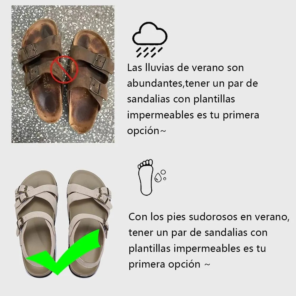Women's Sandals Summer Leather Flat Shoes Comfort Walking Summer Shoes