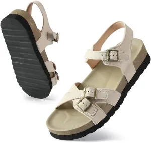 Women's Sandals Summer Leather Flat Shoes Comfort Walking Summer Shoes