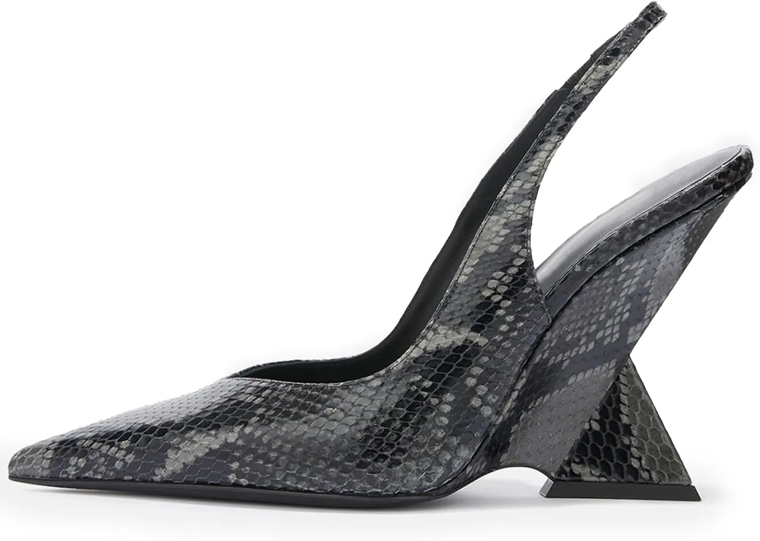 Women's Wedge Heeled Slingback Sandals Closed Pointed Toe Shaped Slope Heels Elastic Ankle Strap Slip On Pumps Ladies Casual Fashion Dress Shoes