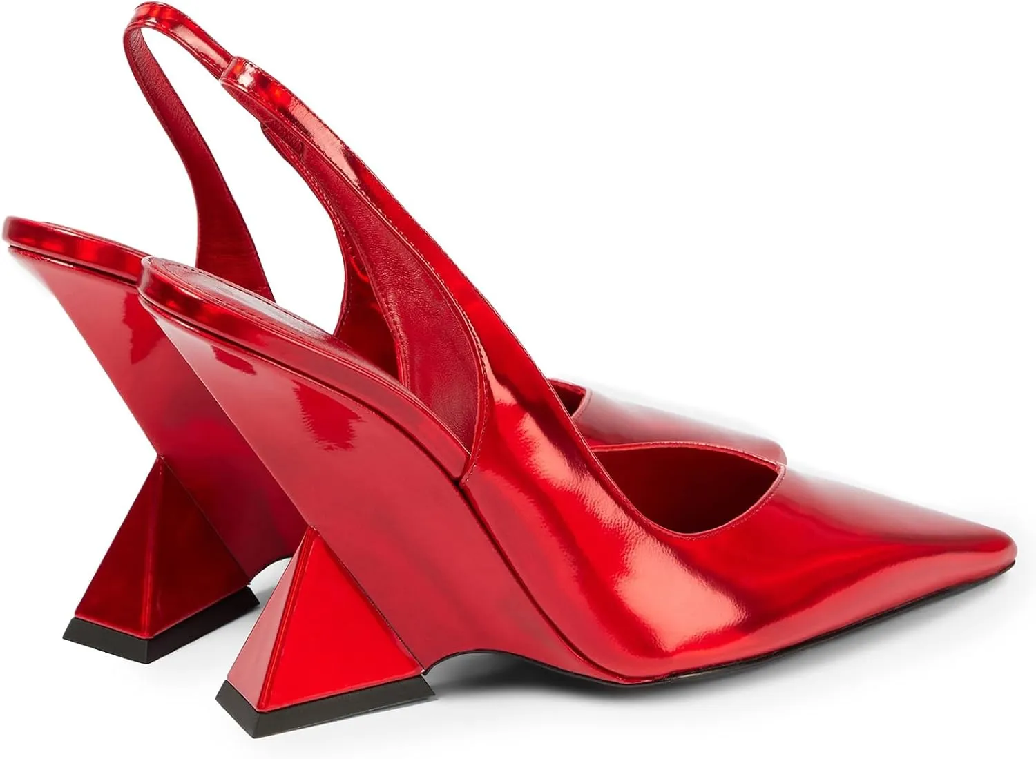 Women's Wedge Heeled Slingback Sandals Closed Pointed Toe Shaped Slope Heels Elastic Ankle Strap Slip On Pumps Ladies Casual Fashion Dress Shoes