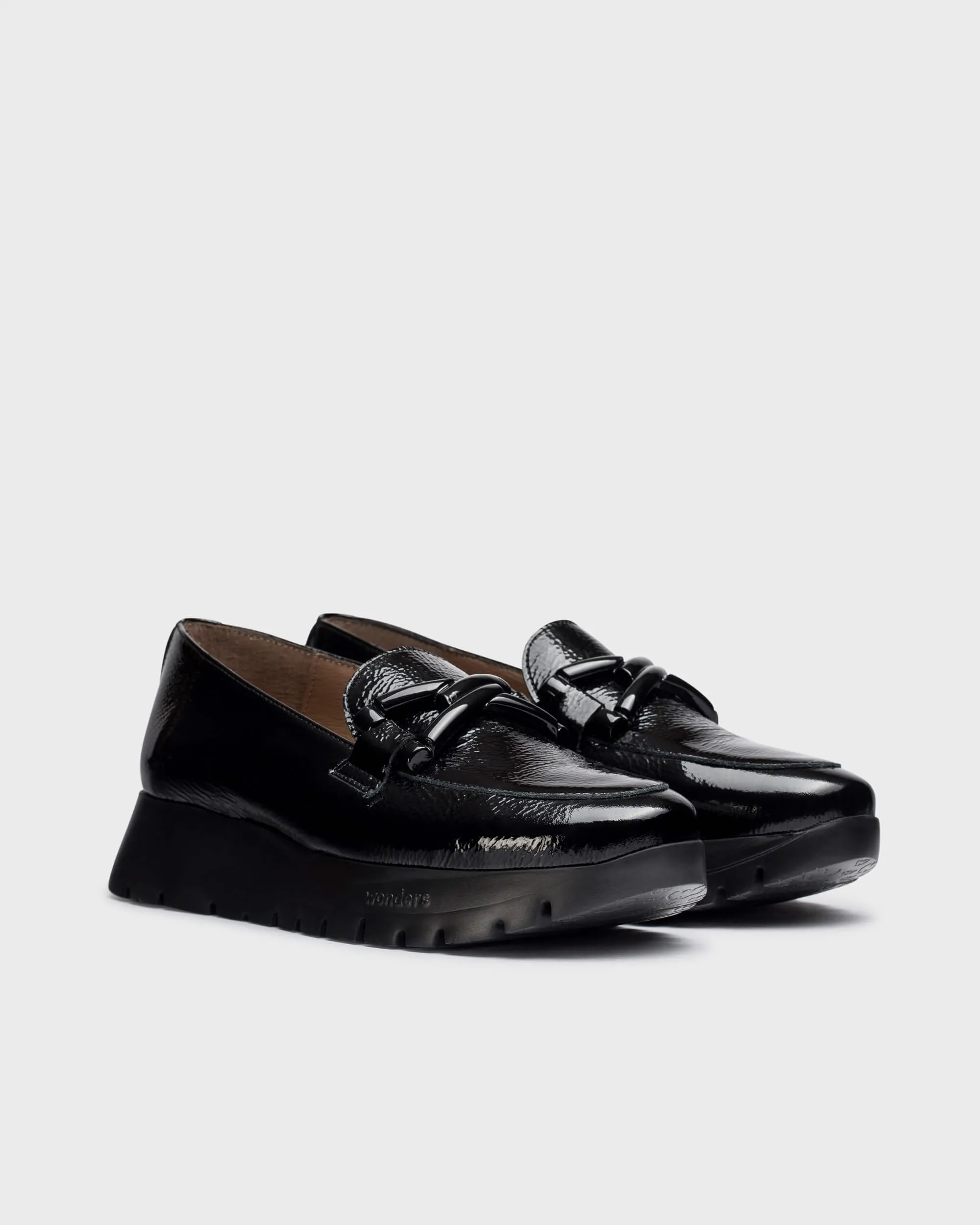 WONDERS - A-2474 CHUNKY LOAFER - BLACK PATENT