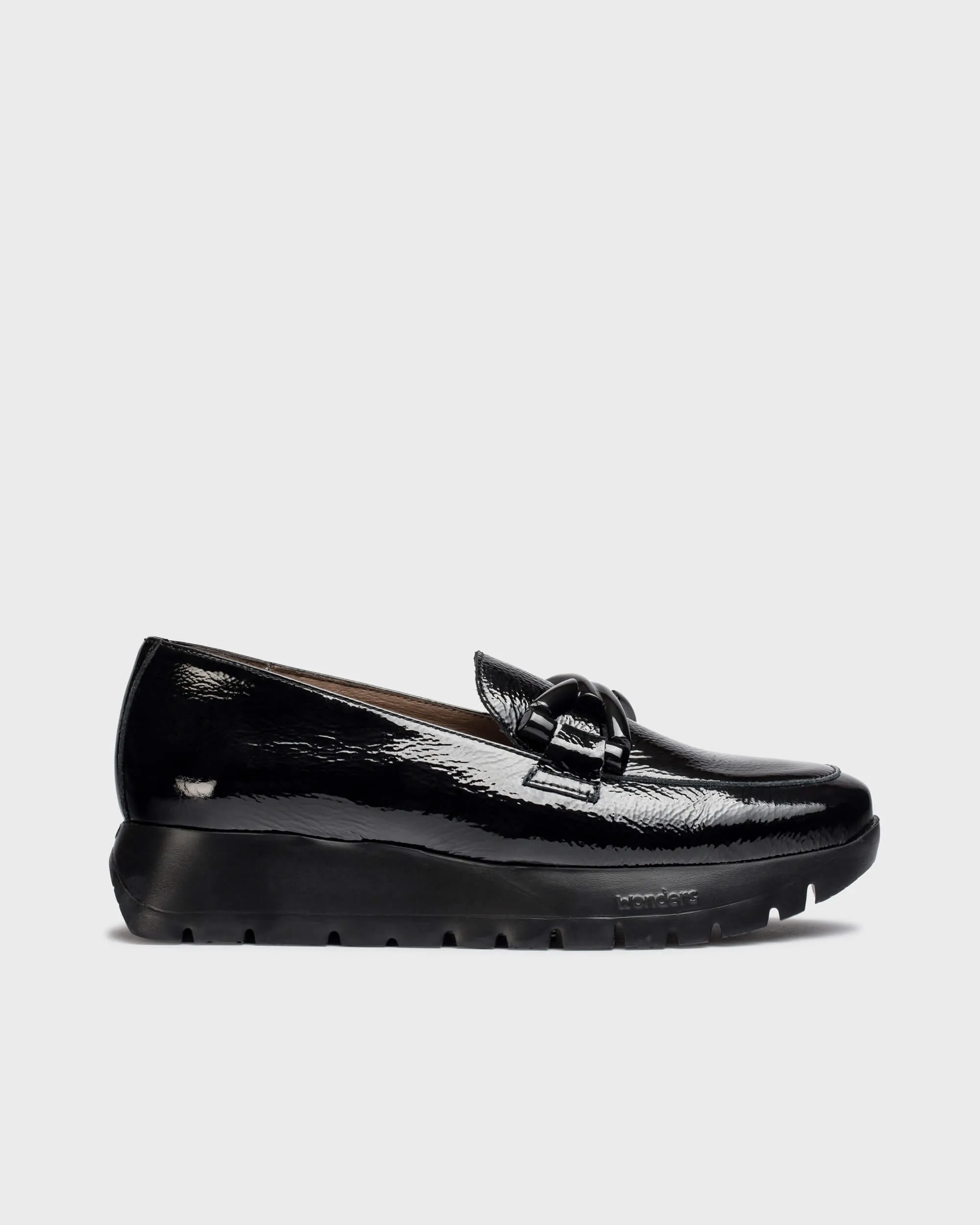 WONDERS - A-2474 CHUNKY LOAFER - BLACK PATENT