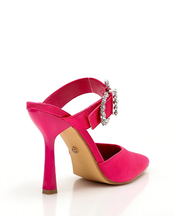 XKK-DJTT-026 Leather Strass Buckled Pump