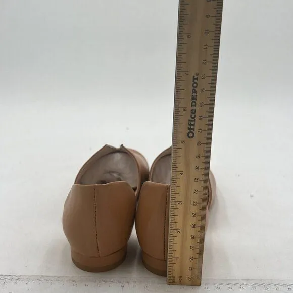 YDN Nude Pointed Toe D'Orsay V Cut Low Heels Slip On Dress Loafer