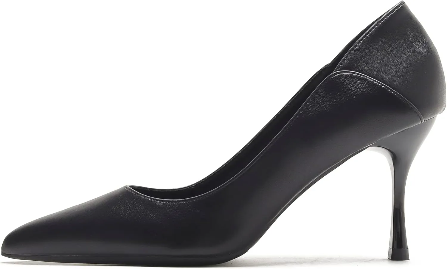YooPrettyz Women Polished Leather Office Pumps Pointed Toe Kitten Heels Dressy Pumps Shoes Foldable Back Heels