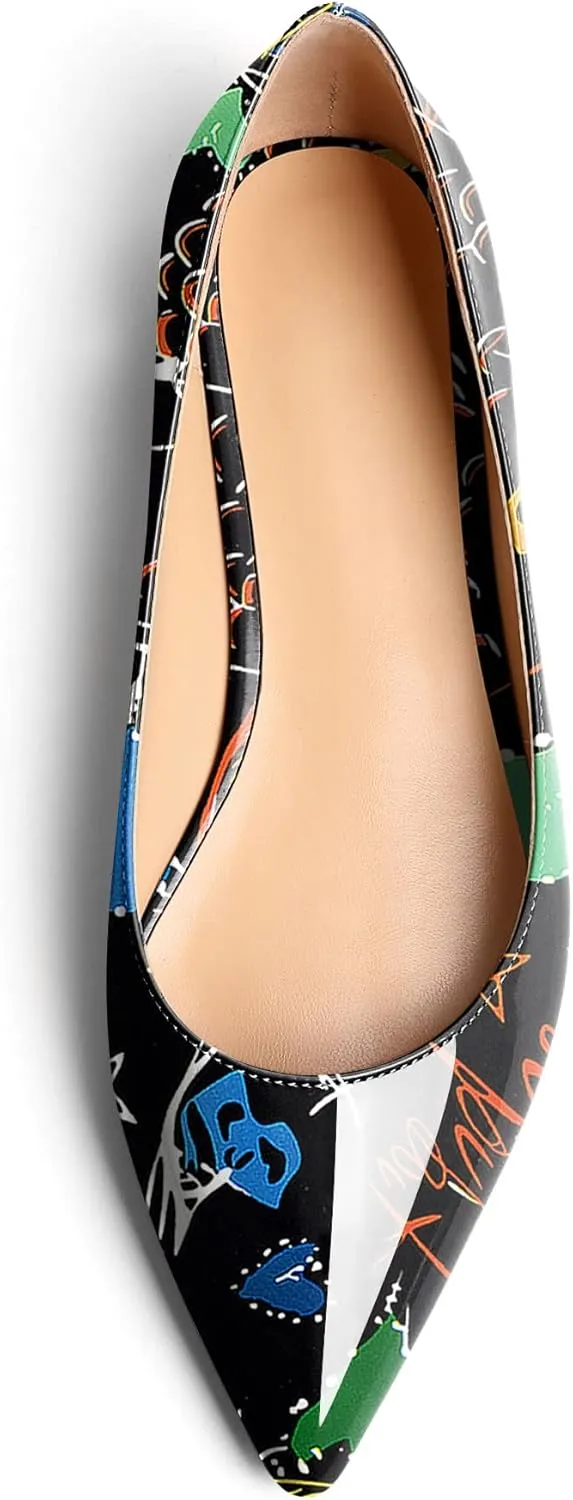 Zamikoo Flats Shoes Women, Pointed Toe Slip On Loafer Flats Shoes Pumps for Office Casual Dressy Comfortable